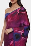 Shop_Satya Paul_Purple Satin Georgette Printed And All Queens Saree With Running Blouse Piece _Online_at_Aza_Fashions