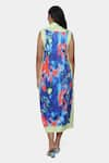 Shop_Satya Paul_Green Scuba Print Abstract Illusion High Neck Athlete Dress _at_Aza_Fashions