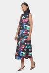 Buy_Satya Paul_Green Scuba Print Abstract Illusion High Neck Dress _at_Aza_Fashions