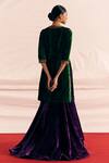 Shop_Mimamsaa_Green Silk Velvet Woven And Hand Embroidered Aagya Kurta Gharara Set  _at_Aza_Fashions