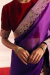 Buy_Mimamsaa_Purple Saree Silk Organza Woven And Hand Jheel Bordered & Blouse Set  _Online_at_Aza_Fashions