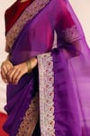 Shop_Mimamsaa_Purple Saree Silk Organza Woven And Hand Jheel Bordered & Blouse Set  _Online_at_Aza_Fashions