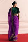 Shop_Mimamsaa_Purple Saree Silk Organza Woven And Hand Kalai Sequin & Blouse Set  _at_Aza_Fashions