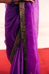 Buy_Mimamsaa_Purple Saree Silk Organza Woven And Hand Kalai Sequin & Blouse Set  _Online_at_Aza_Fashions