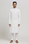 Aham-Vayam_White Cotton Sequins, Embroidery Kurta And Churidar Set For Kids_Online_at_Aza_Fashions