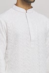 Shop_Aham-Vayam_White Cotton Sequins, Embroidery Kurta And Churidar Set For Kids_Online_at_Aza_Fashions