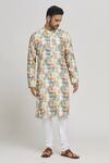 Buy_Aham-Vayam_Multi Color Cotton Sequins Rang Embroidered Kurta And Churidar Set _at_Aza_Fashions
