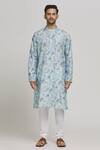 Aham-Vayam_Multi Color Cotton Printed Phoolwan Embroidered Kurta And Churidar Set _Online_at_Aza_Fashions