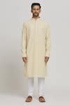 Aham-Vayam_Beige Cotton Embroidery Karisa Kurta And Churidar Set _Online_at_Aza_Fashions