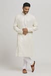 Buy_Aham-Vayam_White Cotton Sequins, Embroidery Chaandi Kurta And Churidar Set _Online_at_Aza_Fashions