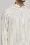 Aham-Vayam_White Cotton Sequins, Embroidery Chaandi Kurta And Churidar Set _at_Aza_Fashions
