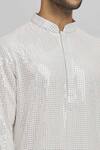 Shop Aham-Vayam White Cotton Mirrors, Embroidery Kaanchkaari Kurta And Churidar Set Online at Aza Fashions Shop_Aham-Vayam_White Cotton Mirrors, Embroidery Kaanchkaari Kurta And Churidar Set _Online_at_Aza_Fashions