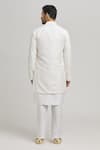 Shop_Aham-Vayam_Off White Cotton Embroidered Thread Stripe Pattern Jacket Kurta Set _at_Aza_Fashions