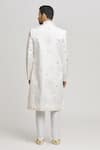 Shop_Aham-Vayam_White Cotton Embroidery Floral Mughalzardoz Sherwani With Pant _at_Aza_Fashions