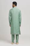Shop_Aham-Vayam_Green Cotton Silk Blend Embroidery Floral Sonadhar Kurta Pant Set_at_Aza_Fashions
