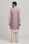 Shop_Aham-Vayam_Purple Cotton Sequins, Embroidery Samaaroh Threadwork Jacket Kurta Set _at_Aza_Fashions