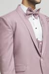 Aham-Vayam_Pink 110 Suiting Fabric Embroidered Asa Embellished Tuxedo Pant Set _at_Aza_Fashions