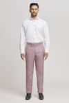 Buy_Aham-Vayam_Pink 110 Suiting Fabric Embroidered Asa Embellished Tuxedo Pant Set 