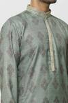 Buy_Samyukta Singhania_Green Silk Vintage Glory Bloom Print Kurta _Online_at_Aza_Fashions