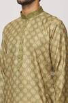 Shop_Samyukta Singhania_Green Silk, Polyester Persian Damask Art Print Kurta _Online_at_Aza_Fashions