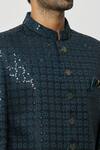 Aryavir Malhotra_Green Art Silk Embroidered Sequins Mandarin Collar Jodhpuri _at_Aza_Fashions