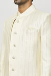 Buy_Aryavir Malhotra_Cream Art Silk Embroidered Thread Work Full Sleeve Jodhpuri With Short Kurta 