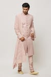 Shop_Aryavir Malhotra_Pink Sequins Petunia Embroidered Dupatta_Online_at_Aza_Fashions