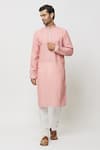 Buy_Arihant Rai Sinha_Pink Kurta Cotton Printed Floral Botanic With Churidar _at_Aza_Fashions