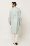 Shop_Arihant Rai Sinha_Blue Kurta Cotton Printed Forest With Churidar _at_Aza_Fashions