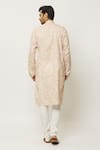 Shop_Arihant Rai Sinha_Peach Kurta Cotton Printed Foliage With Churidar _at_Aza_Fashions