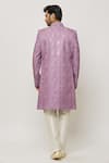 Shop_Aryavir Malhotra_Purple Sherwani Art Silk Embroidered Thread And Sequin Set _at_Aza_Fashions