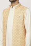 Buy_Aryavir Malhotra_Peach Art Silk Printed Jacket _Online_at_Aza_Fashions