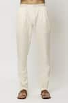 Arihant Rai Sinha_Cream Kurta And Pant Art Banarasi Silk Printed Jacket & Aligadi Set _at_Aza_Fashions