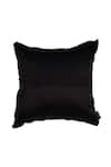 Solasta_Black Satin Raffia Square Shaped Cushion Cover_Online_at_Aza_Fashions