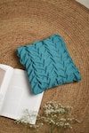 Buy_Solasta_Green Satin Smocked Cushion Cover_at_Aza_Fashions