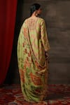 Shop_Saundh_Green Raw Silk Printed Geometric Round Hema Kurta Set _at_Aza_Fashions