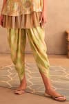Saundh_Green Cotton, Silk Tassels Round Neck Yasmin Printed Kurta And Dhoti Pant Set_Online_at_Aza_Fashions