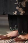 Buy_Vaayu_Black Muslin, Cotton Embroidery, Tassels Round Neck Thread Kurta Set 