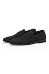 Shutiq_Black Rawhide Solid Slip-on Shoes _Online_at_Aza_Fashions