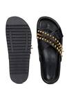 Shop_Shutiq_Black Embellished Leather Slides _at_Aza_Fashions