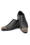 Buy_SHUTIQ_Black Embellished Roush Arrowhead Lace-up Shoes _at_Aza_Fashions