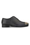 Buy_SHUTIQ_Black Embellished Roush Arrowhead Lace-up Shoes _Online_at_Aza_Fashions