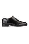 Shutiq_Black Roush Brogue Solid Lace-up Shoes_Online_at_Aza_Fashions