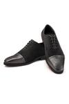 Buy_Shutiq_Black Suede Brogue Lace-up Shoes _at_Aza_Fashions
