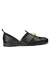 Buy_SHUTIQ_Black Embellished Sheraz Coal Slip-on Shoes _Online_at_Aza_Fashions