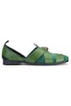 SHUTIQ_Green Embellished Sheraz Slip-on Shoes_Online_at_Aza_Fashions