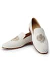 Buy_SHUTIQ_Ivory Hand Embroidered Siraj Slip-on Shoes _at_Aza_Fashions