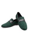 Buy_SHUTIQ_Green Spencer Solid Leather Slip-on Shoes_at_Aza_Fashions