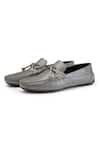 SHUTIQ_Grey Coenn Croco Leather Knotted Shoes _Online_at_Aza_Fashions