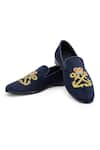 Buy_SHUTIQ_Blue Embroidered Crossed Anchor Shoes _at_Aza_Fashions